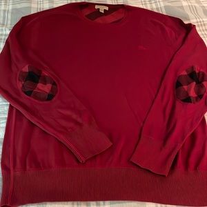 Burberry Cotton Elbow Patch Crewneck Sweater, Size XL, worn 2X